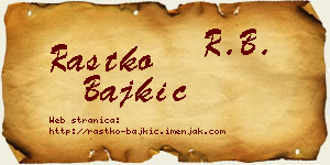 Rastko Bajkić vizit kartica
